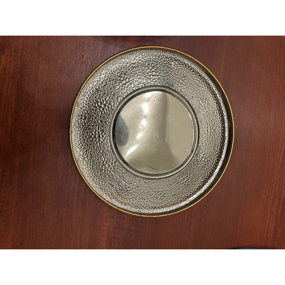 Vintage‎ Floral Round Metal Tin Serving Tray Decorative Collectible holland